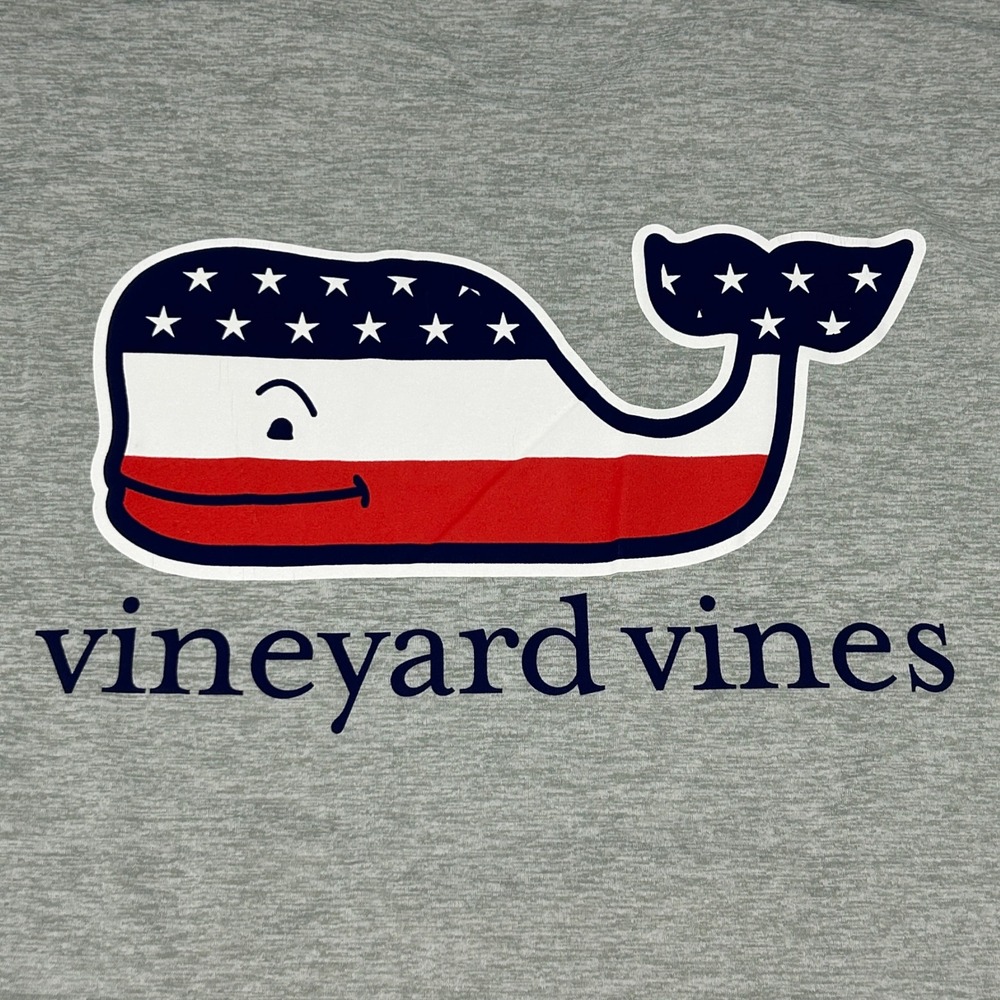 Vineyard Vines Performance Shirt‎ Men's M Gray Heather USA Whale Logo NEW